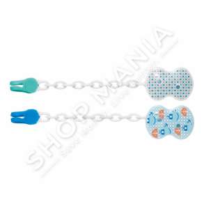 CHICCO - KAPESE BIBERONI +0MUAJSH "EASY CLIP WITH CHAIN BLUE" - 8003670818588