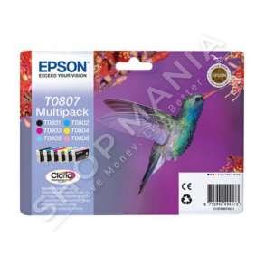 EPSON - MULTIPACK NGJYRË E ZEZË / NGJYRË E KALTËR / NGJYRË MAGENTA / NGJYRË E VERDHË / / C13T08074011 T0807 6 KARTUÇA ME BOJË: T0801 + T0806