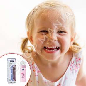 CHICCO - SHISHE ME BIBERON SILIKONI PER VAJZA "WELL-BEING" - 250ML, +2 MUAJ