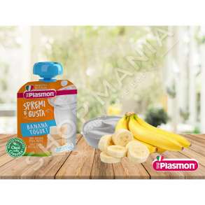 PLASMON - PURE/LENG ME BANANE & KOS "SPREMI E GUSTA" - 85G, +6 MUAJ