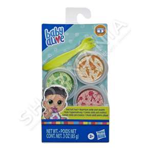 HASBRO - SET ME 3 TASA USHQIMI PER KUKULLA +3VJEC "SET BABY ALIVE SOLID DOLL FOOD" - 5010993662166