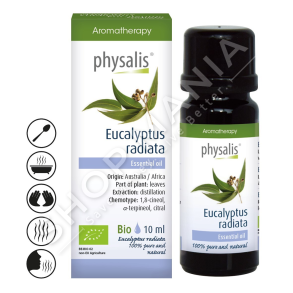 PHYSALIS - VAJ ESENCIAL EKUALIPTI PER QETESIMIN E RRUGEVE TE FRYMEMARRJES 10ML "EUCALYPTUS RADIATA"