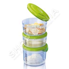 CHICCO - KONTENIERE 3NE1 PER NDARJEN E USHQIMEVE 300ML+2X180ML/+6MUAJSH "FOOD CONTAINERS SYSTEM EASY MEAL" - 8058664052233