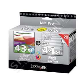 LEXMARK - ORIGJINALE MULTIPACK NGJYRË E ZEZË 80D2966 43 XL + 44 XL 2 KARTUÇA ME BOJË: NR. 43 XL COL. + NR. 44 XL BK