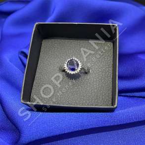 UNAZE ARGJEND ME GUR ZIRKONI BLU "FORME PERLE" - KL-179