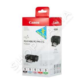 CANON - MULTIPACK NGJYRË E ZEZË/NGJYRË E KALTËR/NGJYRË MAGENTA/NGJYRË E KUQE/NGJYRË JESHILE PGI-9MULTI1 1033B013 5 KARTUÇA PGI-9: MBK +PC +PM +R +G