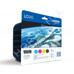 BROTHER - MULTIPACK NGJYRË E ZEZË/NGJYRË E KALTËR/NGJYRË MAGENTA/NGJYRË E VERDHË LC985VALBPDR LC-985 4 KARTUÇA ME BOJË LC-985: BK+C+M+Y
