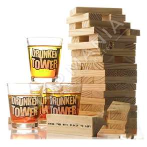 LOJE ARGETUESE ME BLLOQE "ENTERTAINING DRUNKEN TOWER GAME SET" - 8124545299919