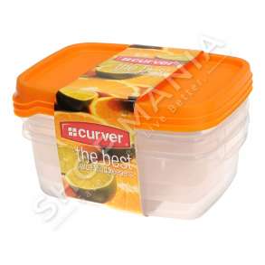 CURVER - SET 3 TASA USHQIMESH ME KAPAK 0.5L "THE BEST TAKE AWAY FOOD K TRANSPARENT & TANGERINE" - 3253927609000