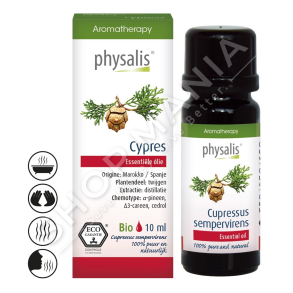 PHYSALIS - VAJ ESENCIAL PER NXITJEN E QARKULLIMIT TE GJAKUT & LEHTESIMIN E RENDESES NE KEMBE 10ML "CYPRESS CUPRESSUS SEMPERVIRENS"