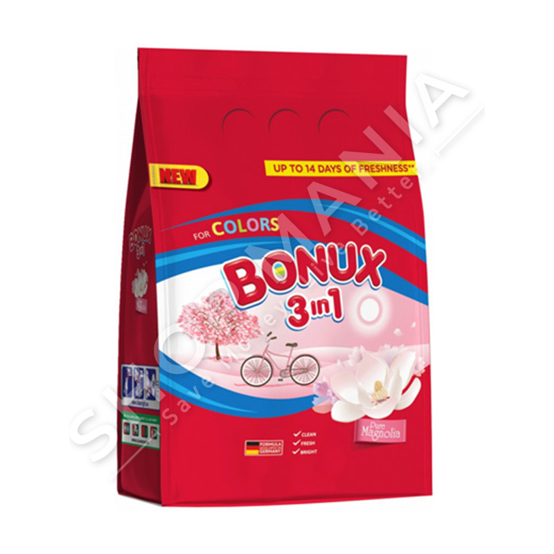 BONUX - DETERGJENT PLUHUR 3 NE 1 PER RROBA ME NGJYRE "PURE MAGNOLIA" - 80 LARJE