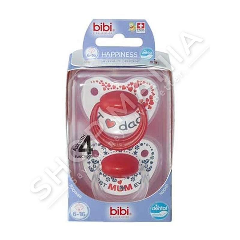 BIBI - BIBERON FALLCO SILIKONI DENTAL "I LOVE DAD/BEST MUM EVER - DUO PREMIUM" 6-16 MUAJSH