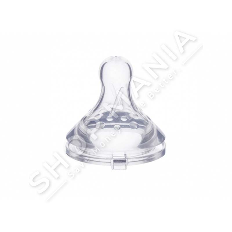 BIBI - BIBERON SILIKONI PER SHISHE ME GRYKE TE NGUSHTE "NATURAL" - 2 COPE, +2 MUAJ