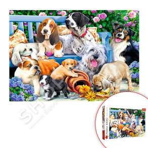 TREFL - PUZZLE ME 1000 COPE DOGS IN THE GARDEN