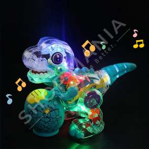 DINOZAUR LODER ME MUZIKE & DRITA +3VJEC "ELECTRIC DINOSAUR TOY MECHANICAL LIGHTING LED LIGHT MUSICAL KIDS TOY" - YJ-3040