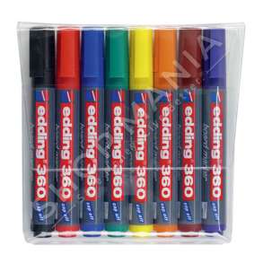 EDDING - E-360 "CAP OFF" MARKER I TABELES SE BARDHE - SET 8 NGJYRA